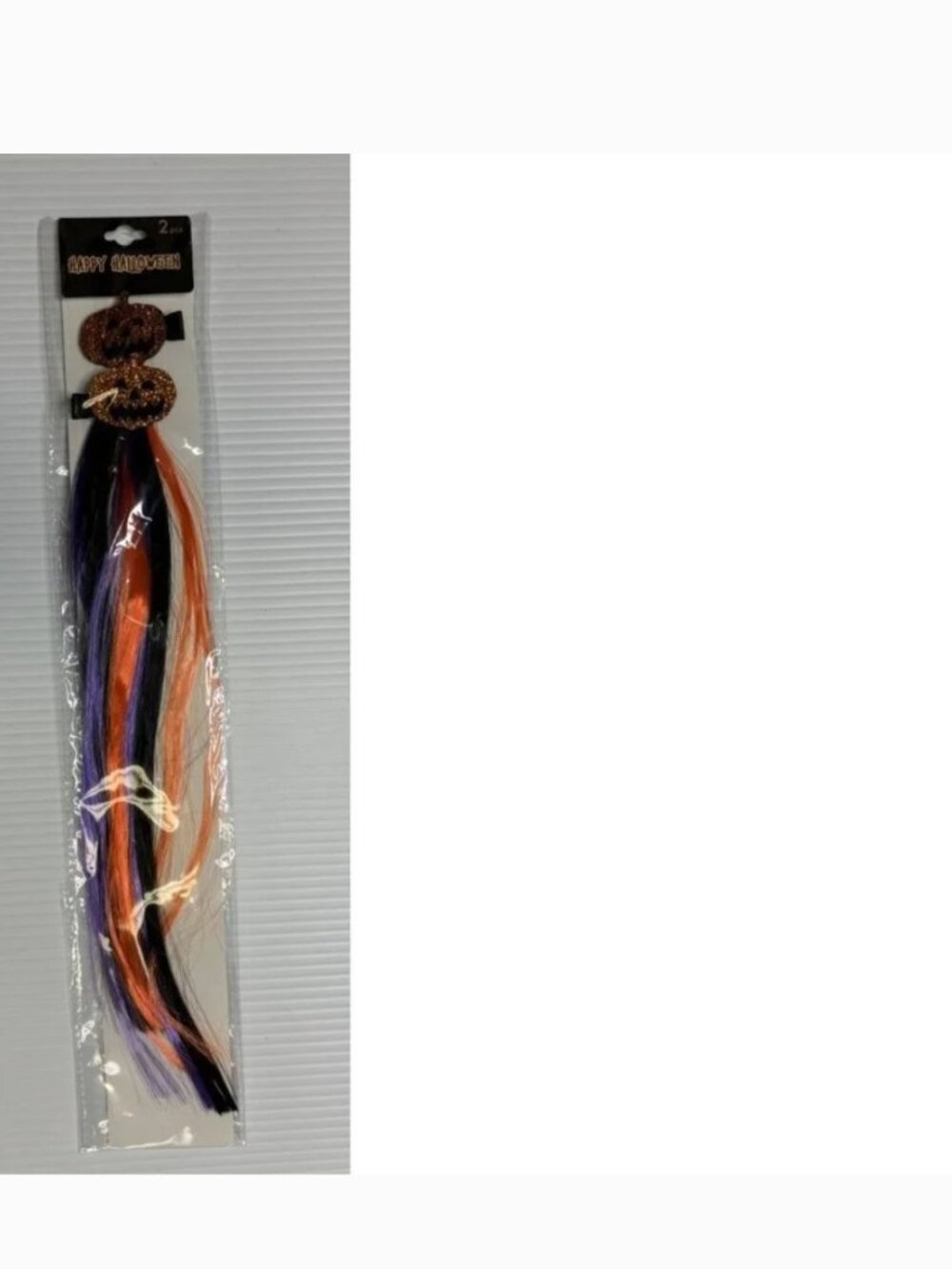 Hair Extensions Halloween Purple Orange Pumpkin 2 Pc Synthetic Hair 12" Barrette